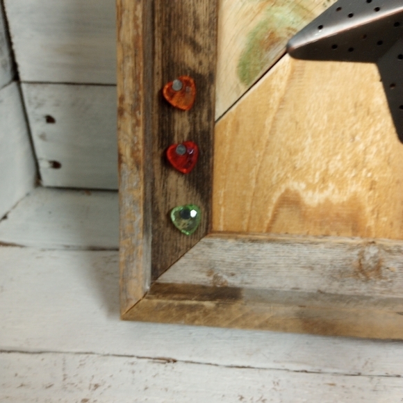 Rustic Metal Star Wall Art Framed Barn Wood Decor Handmade Country Primitive - Picture 4 of 10